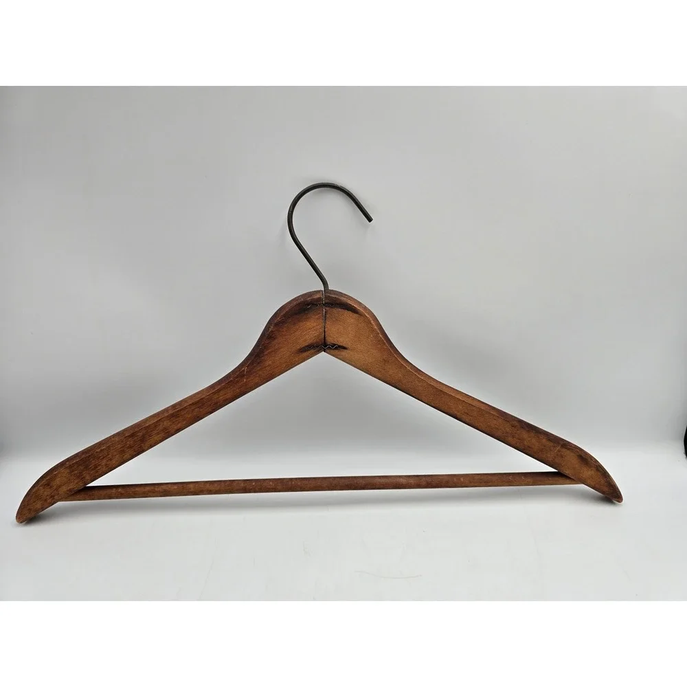 Berky's Shop Vintage Wood Suit Hanger Brooklyn NY Brown Advertising Accessory